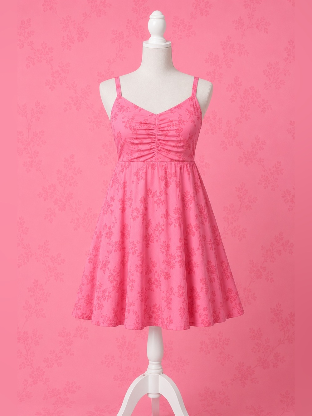 Torrid Bonita Coral Floral Shirred Bodice Challis Skater Mini Dress, Large, NWT! - Picture 10 of 16
